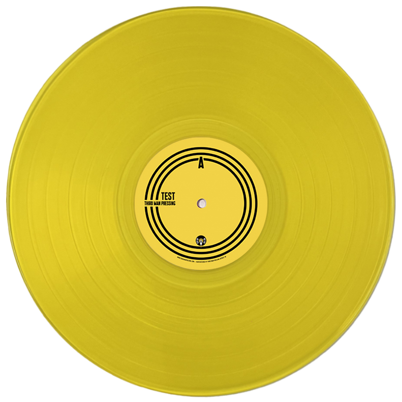Trans Yellow color vinyl on white background